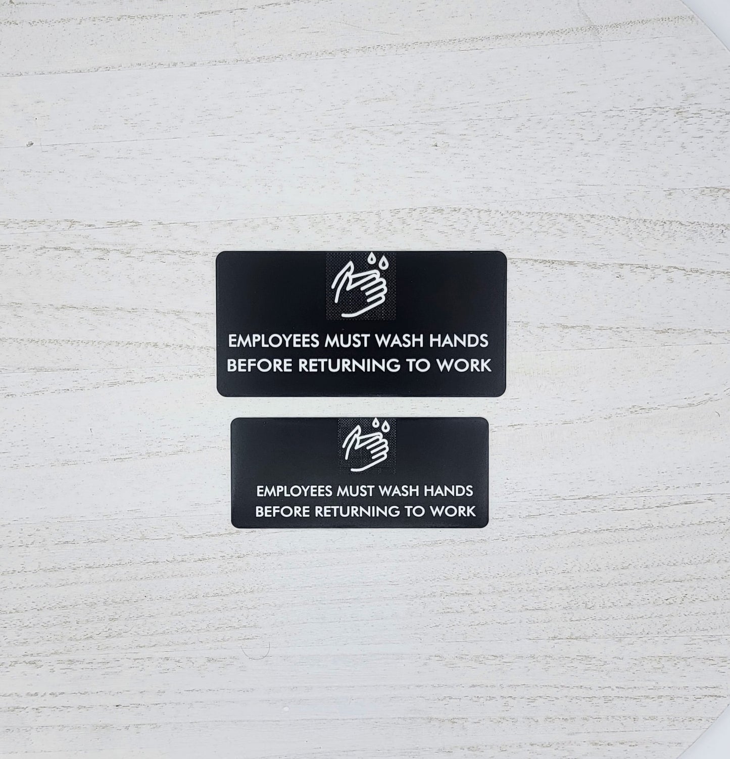 Employees Must Wash Hands Laser Engraved Door Sign
