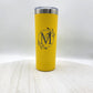Personalized Initials G-L Floral Wreath Skinny Tumbler