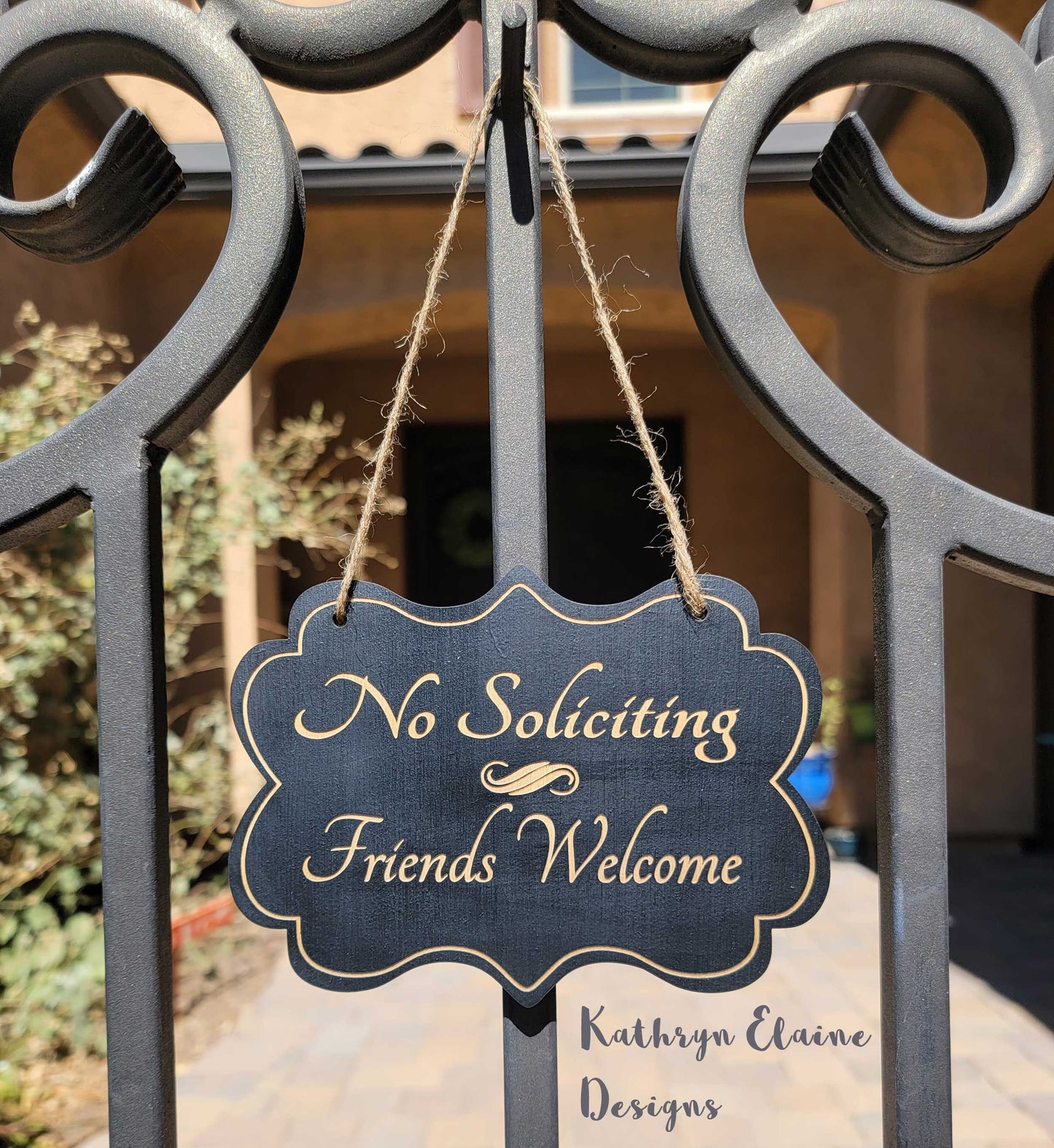 No Soliciting Friends Welcome Sign